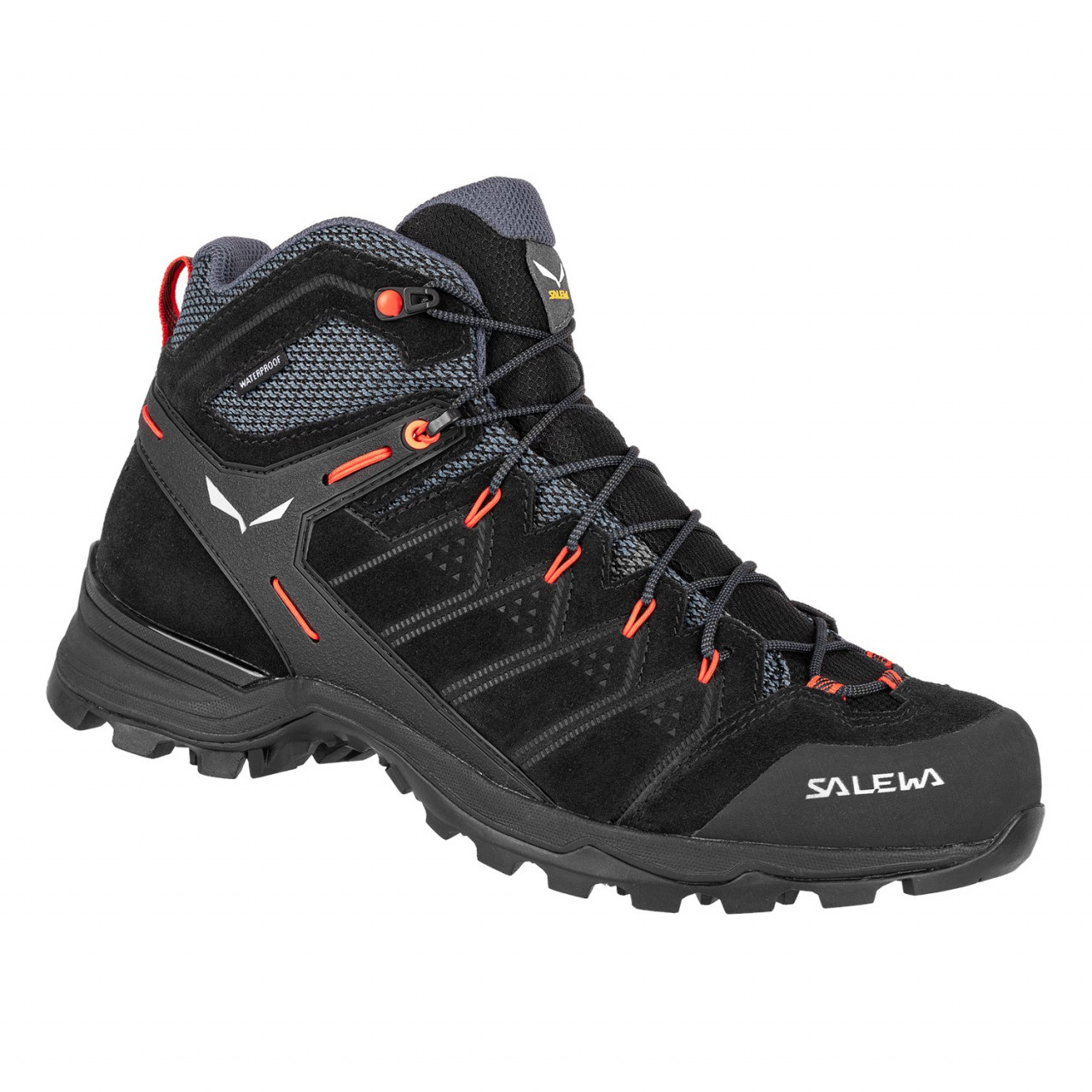 Zapatillas Trekking Hombre Chile - Salewa Alp Mate Mid Waterproof - Negras/Naranjas - DOVG-81249